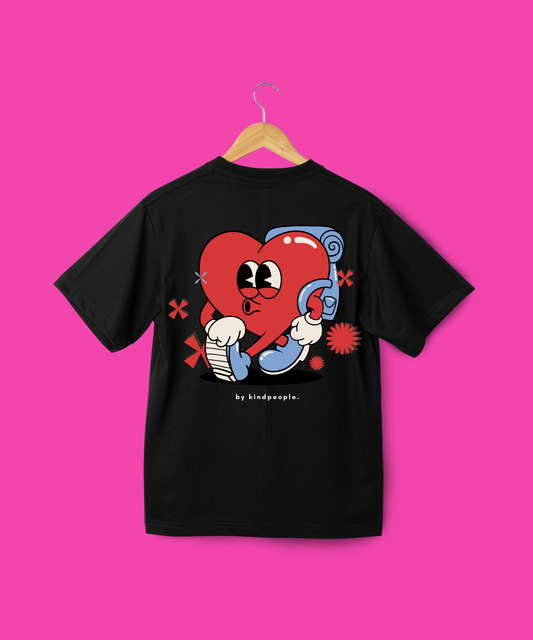 kindpeople. love heart | black tee | kindpeople.kids | regular kids tee