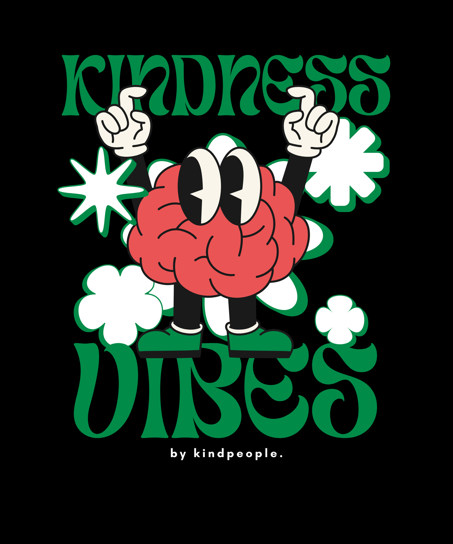 kindness vibes | black tee | kindpeople.kids | regular kids tee