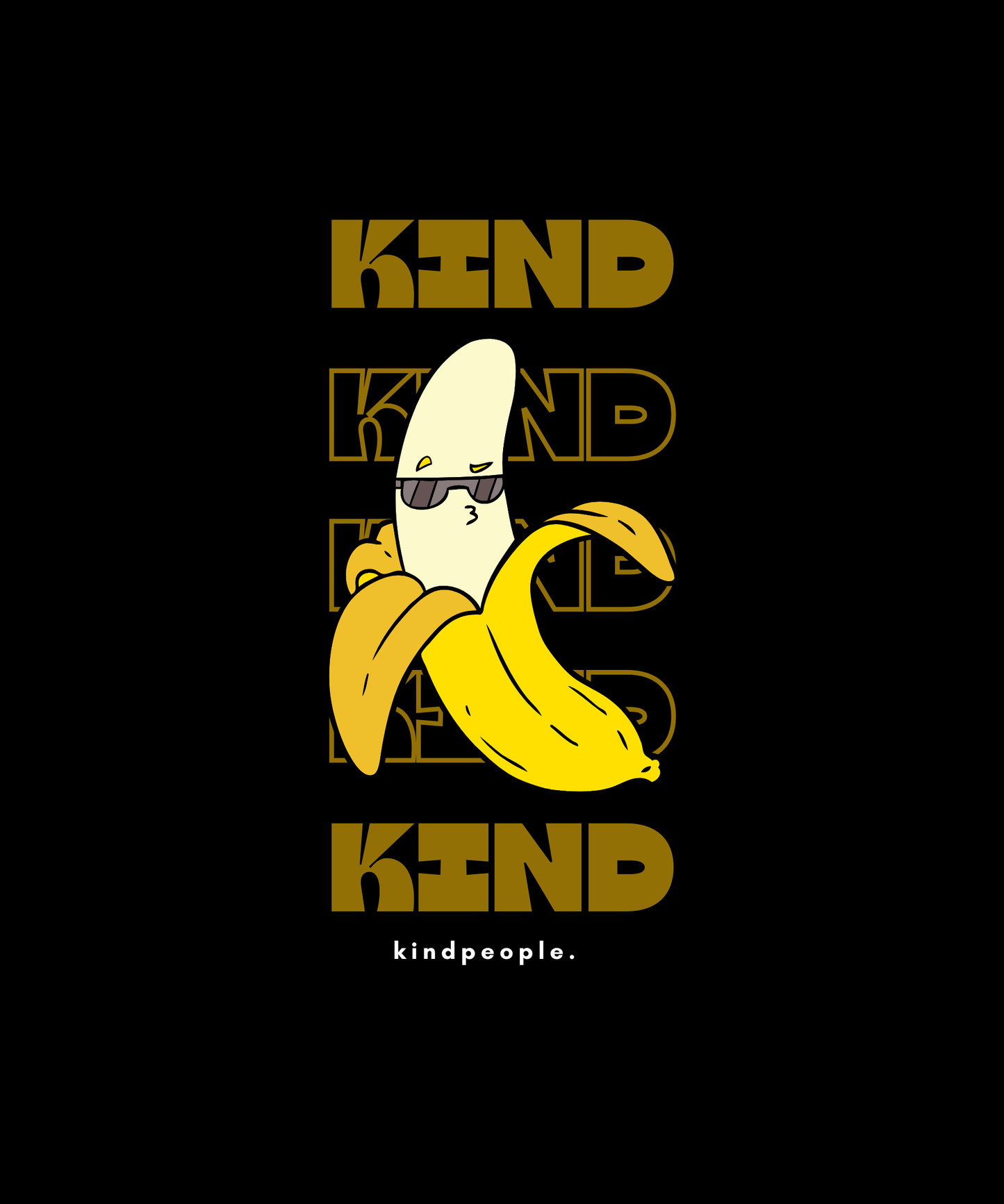 kind banana | black tee | kindpeople.kids | regular kids tee