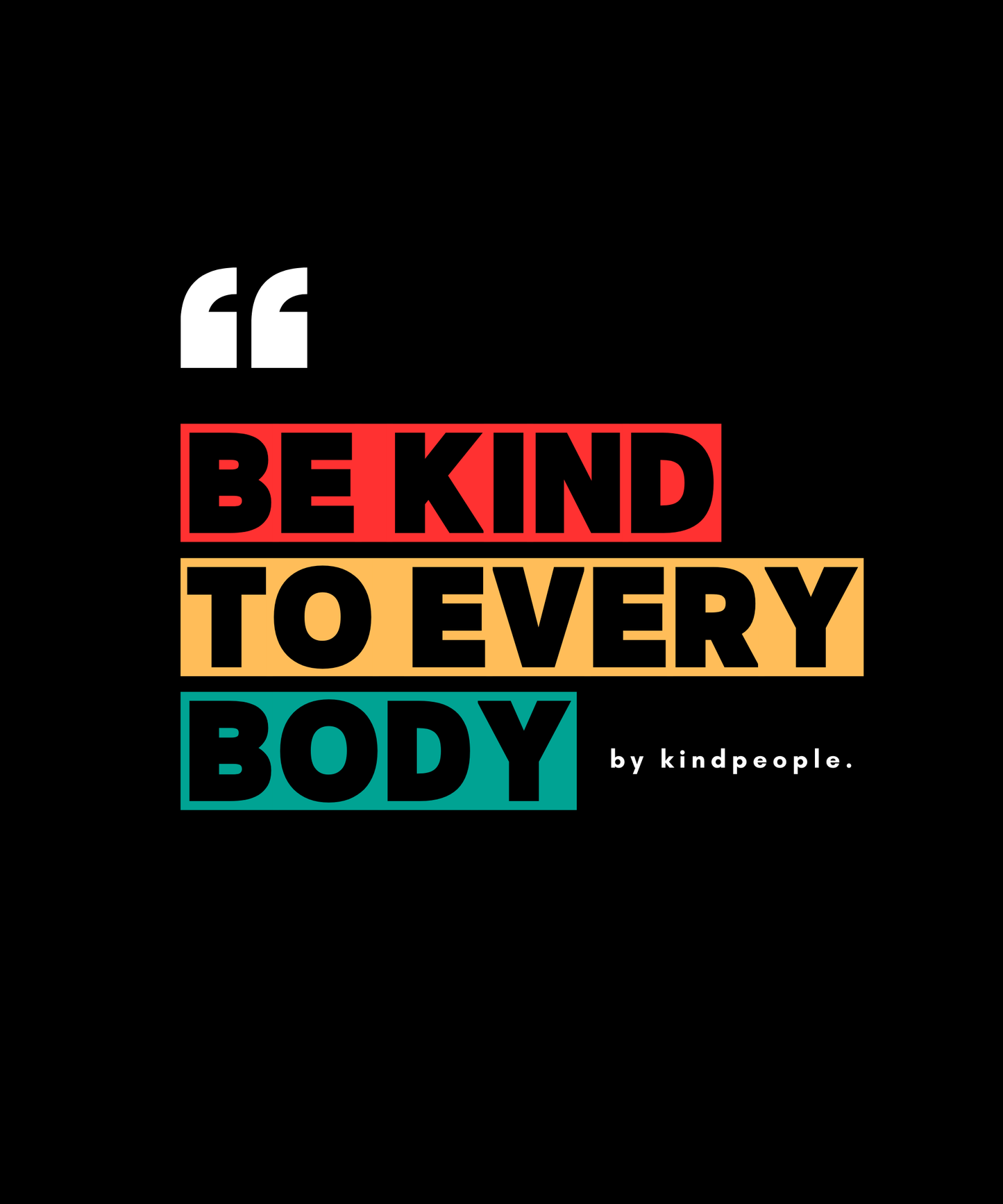 be kind to every body | black tee | kindpeople.kids | regular kids tee